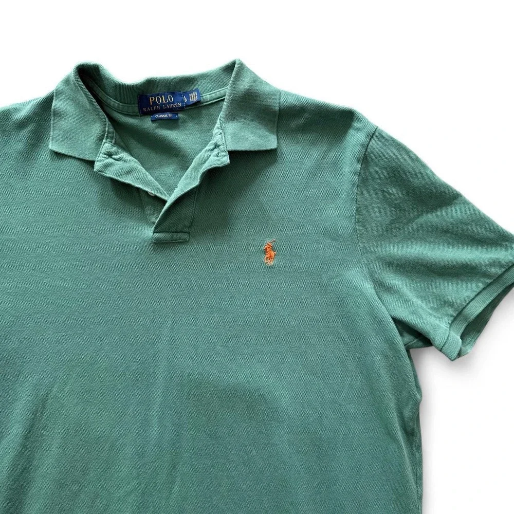 Vintage Polo Ralph Lauren Green Polo Collared Men's L